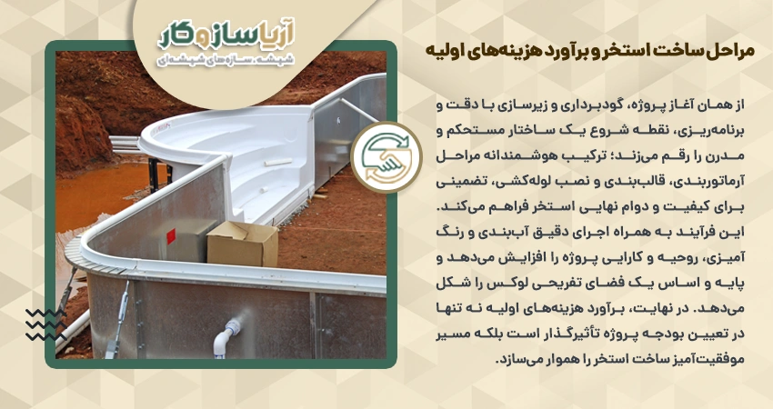 مراحل ساخت استخر و برآورد هزینه اولیه