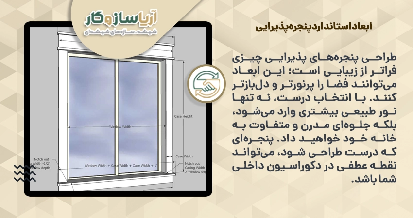 ابعاد استاندارد پنجره پذیرایی