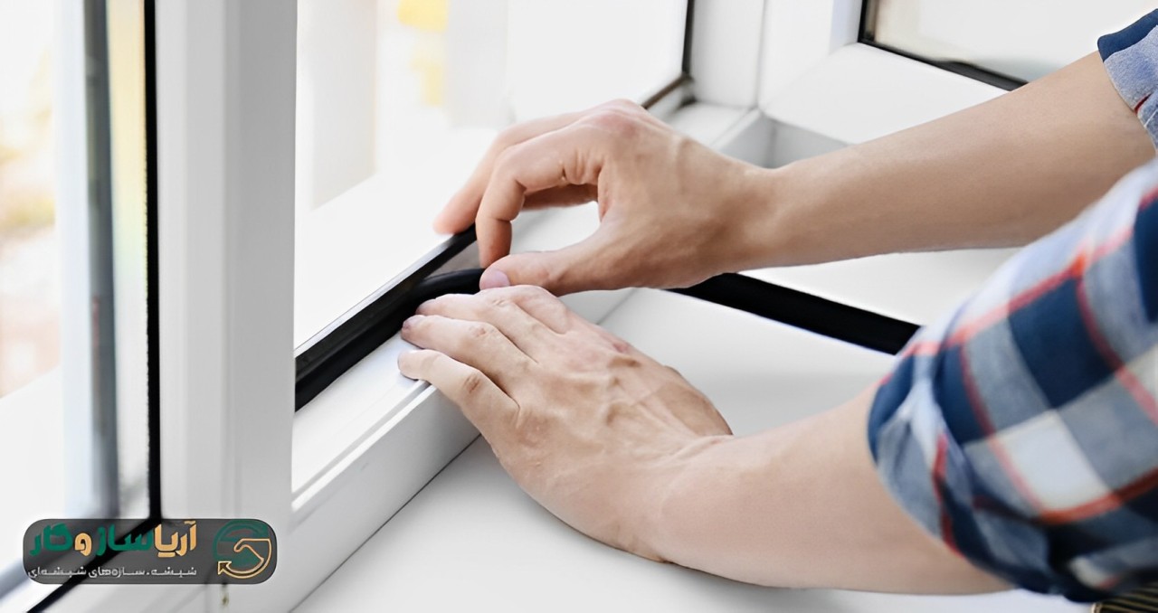 نصب شیشه و قطعات داخلی پنجره upvc